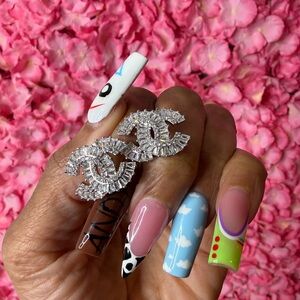 Crystal C Earrings  - Silver Sparkle